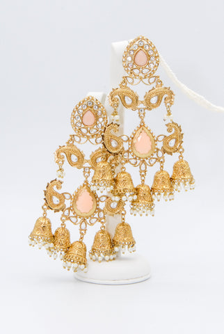 Exquisite elaborate gold earrings