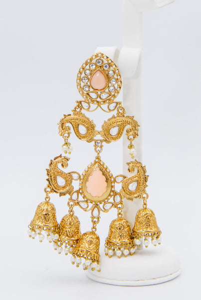 Exquisite elaborate gold earrings